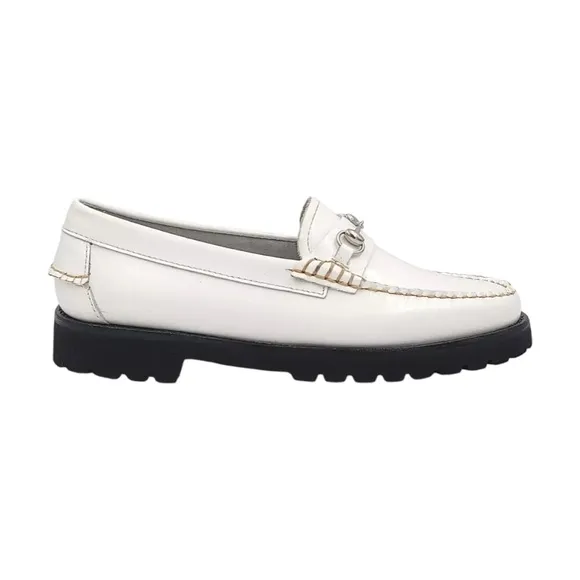 G.H.Bass Women Slip On Loafers Lianna Lug Weejun Size US 10 White Leather New