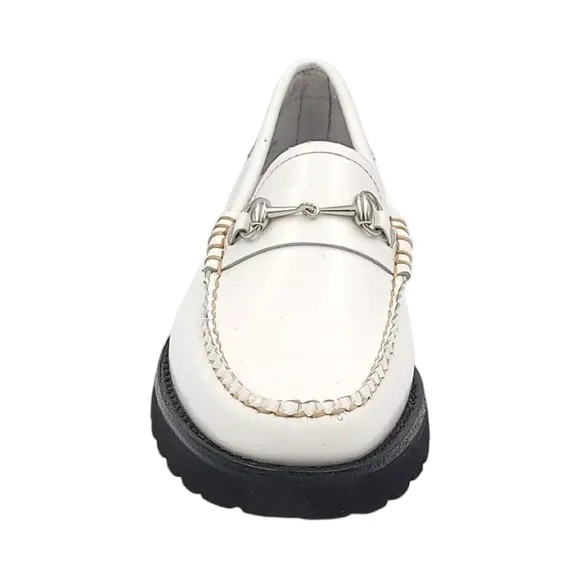 G.H.Bass Women Slip On Loafers Lianna Lug Weejun Size US 10 White Leather New