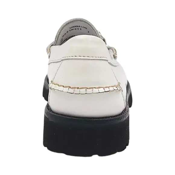 G.H.Bass Women Slip On Loafers Lianna Lug Weejun Size US 10 White Leather New