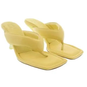 Gia Borghini Butter Yellow Thonge Mule with Wedge