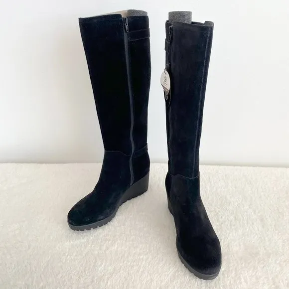 Giani Bernini Women's Sannaa Zipper Over-The-Knee Boots, Black Suede, Size 7M