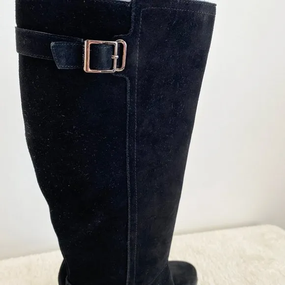 Giani Bernini Women's Sannaa Zipper Over-The-Knee Boots, Black Suede, Size 7M