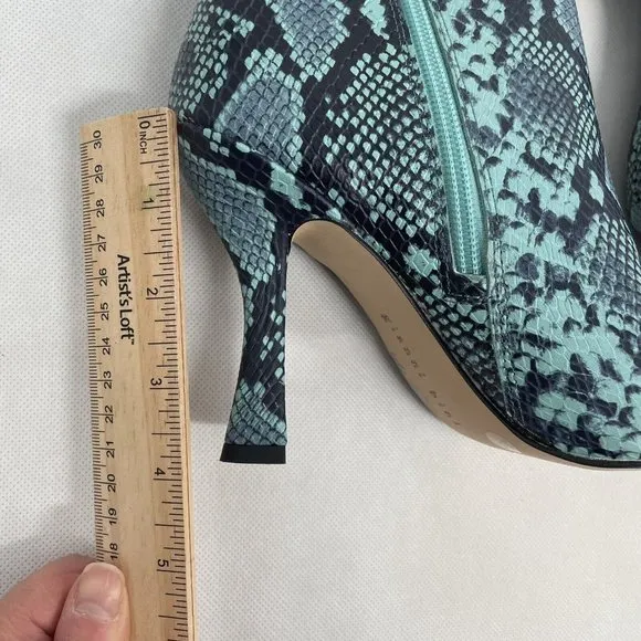 Gianni Bini Lennoxe Snake Print Boots Blue / Teal - Tall Boots Size 5.5