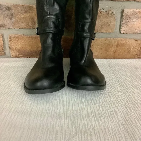 GIANNI BINI Studded Black Leather Boots SZ-6M