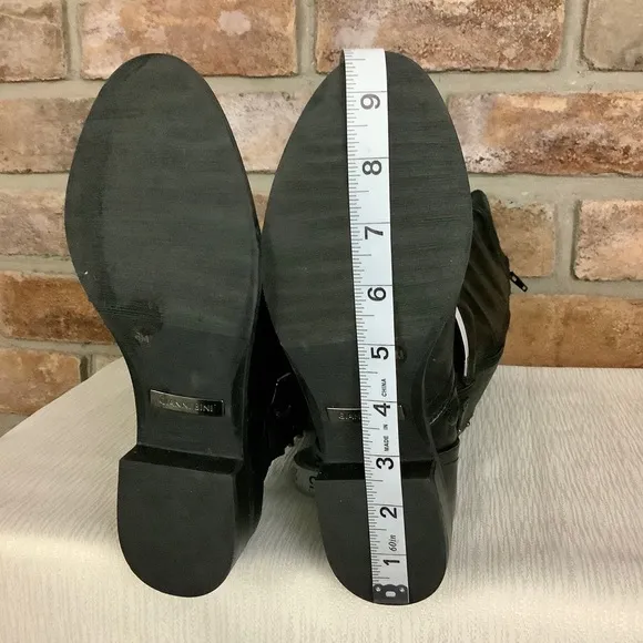 GIANNI BINI Studded Black Leather Boots SZ-6M