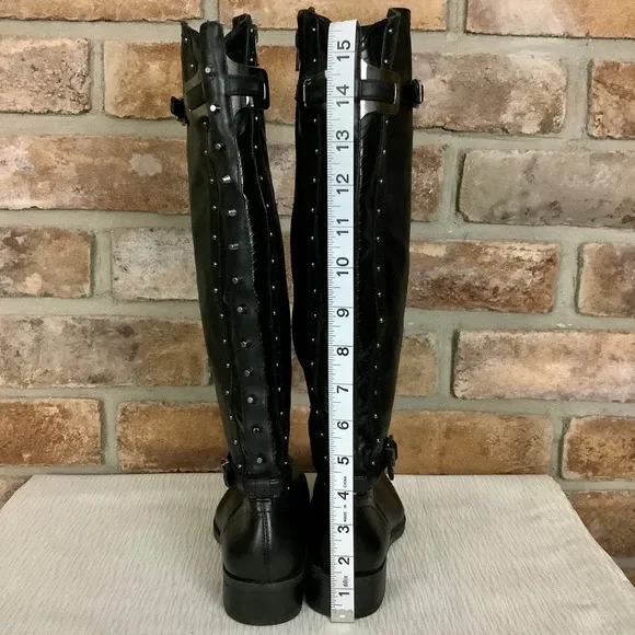 GIANNI BINI Studded Black Leather Boots SZ-6M