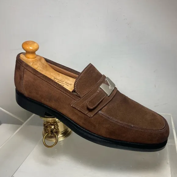 Gianni Versace Mens Suede Leather loafers logo medusa sz 8.5