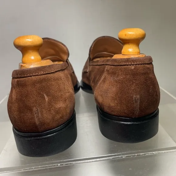 Gianni Versace Mens Suede Leather loafers logo medusa sz 8.5