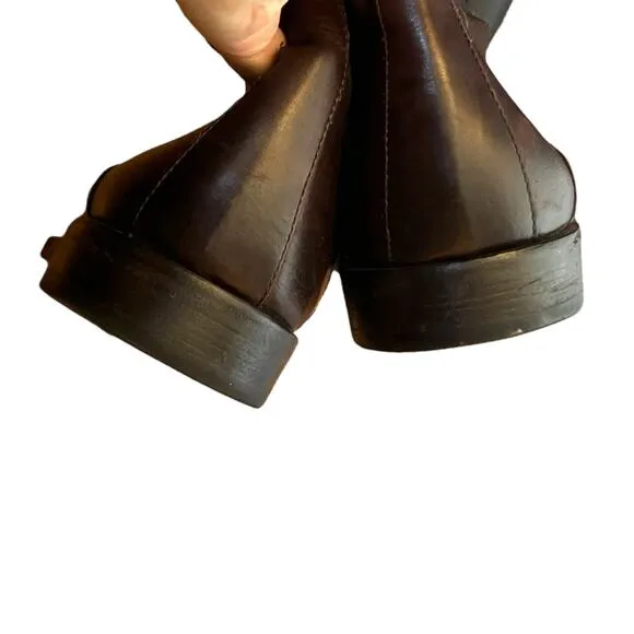 Gianni Versace Slip On Brown Leather Chelsea Boots Classic Old Money Men's 43.5