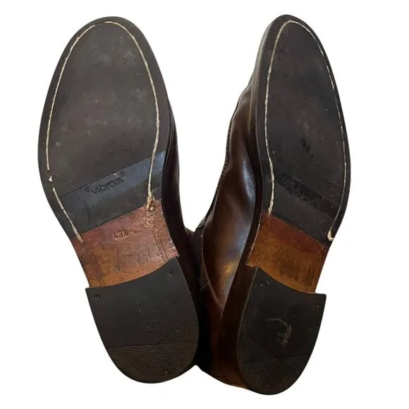 Gianni Versace Slip On Brown Leather Chelsea Boots Classic Old Money Men's 43.5