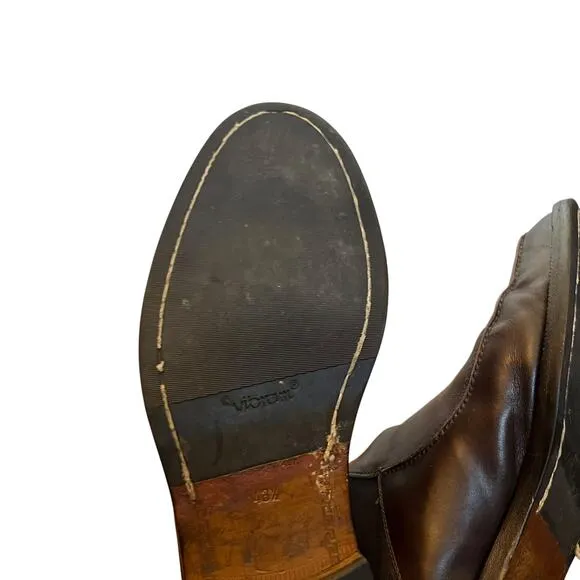 Gianni Versace Slip On Brown Leather Chelsea Boots Classic Old Money Men's 43.5