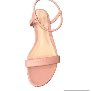 Gianvito Rossi Jaime Blush Pink Leather Flat Ankle Strap Sandals 38