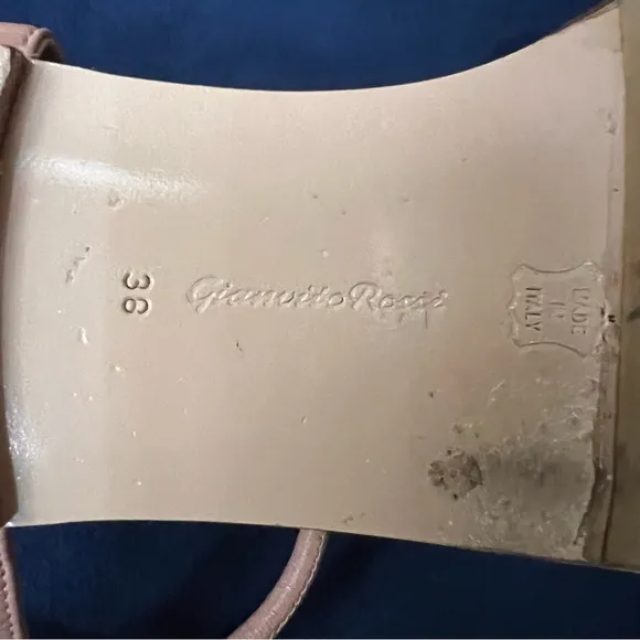 Gianvito Rossi Jaime Blush Pink Leather Flat Ankle Strap Sandals 38