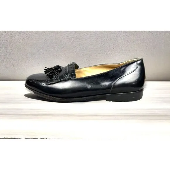 Giorgio Brutini Men's 7.5 M Black Tassel Kiltie Loafers Genuine Leather