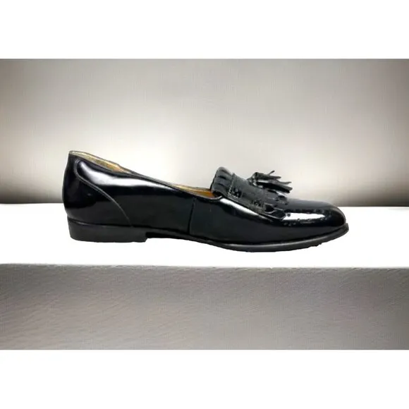 Giorgio Brutini Men's 7.5 M Black Tassel Kiltie Loafers Genuine Leather
