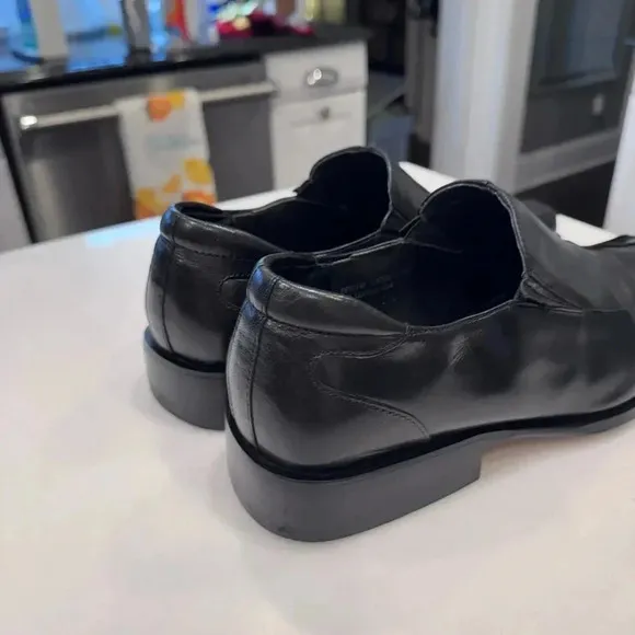 Giorgio Brutini Private Collection Black Leather Slip On Loafers 11 M ITALY