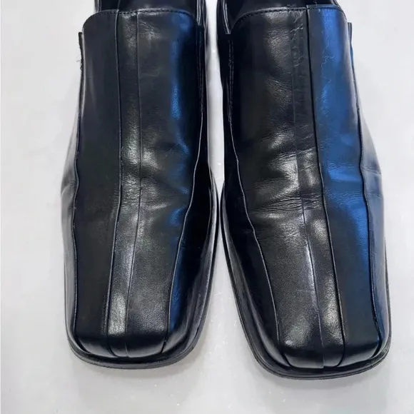 Giorgio Brutini Private Collection Black Leather Slip On Loafers 11 M ITALY