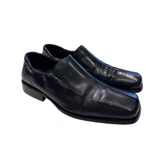 Giorgio Brutini Private Collection Black Leather Slip On Loafers 11 M ITALY
