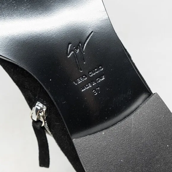 Giuseppe Zanotti Black Suede Ankle Boots