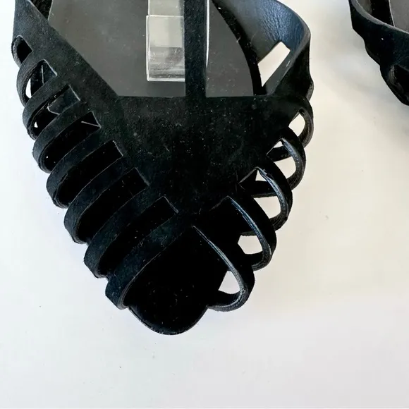 Giuseppe Zanotti Black Suede Sandals Flats Size 41