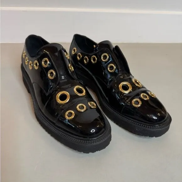 Giuseppe Zanotti Patent Loafers | Size 8.5 | Gold Detail | Authentic