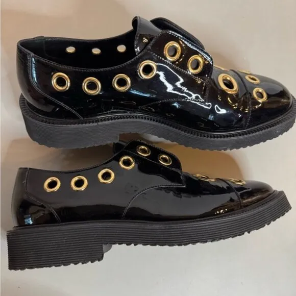 Giuseppe Zanotti Patent Loafers | Size 8.5 | Gold Detail | Authentic