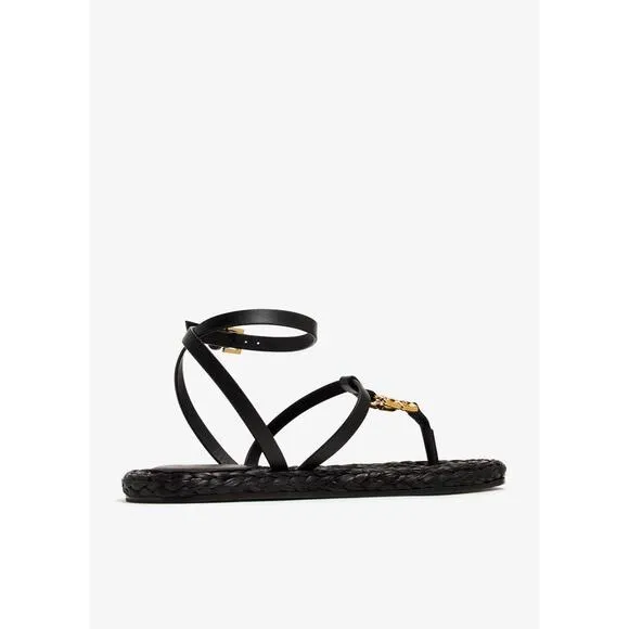 Givenchy 4G Liquid Flat Tong Sandals in Black 37