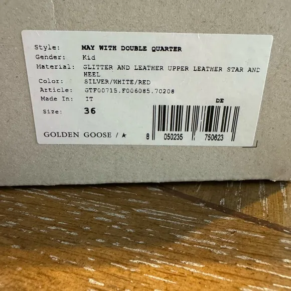 Golden Goose dark pink and white sneakers