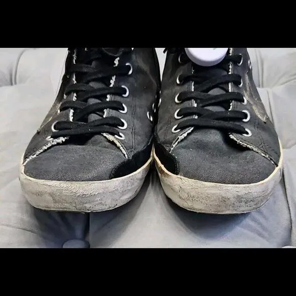 GOLDEN GOOSE GGDB FRANCY Rap Black Canvas Womens Athletic Sneakers Shoes 41 10