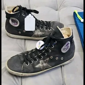 GOLDEN GOOSE GGDB FRANCY Rap Black Canvas Womens Athletic Sneakers Shoes 41 10