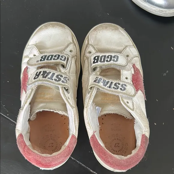 Golden Goose White and Red Sneakers Casual Style