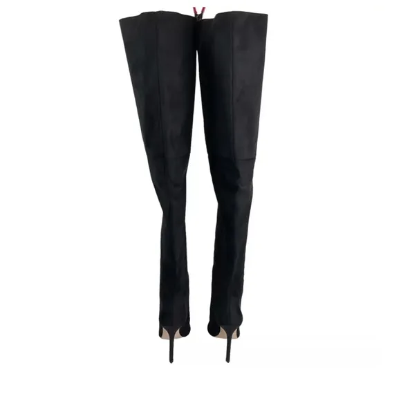 Good American Boots Women Sz 8 Black Suede Thigh Kardashian GA173K-X $349 A255