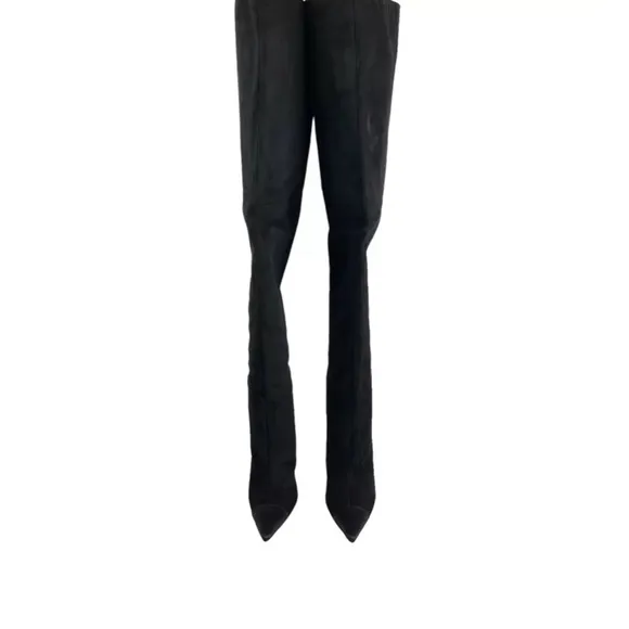 Good American Boots Women Sz 8 Black Suede Thigh Kardashian GA173K-X $349 A255