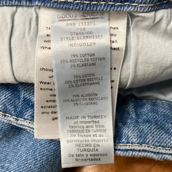 Good American Classic High Rise Bootcut Distressed Jean