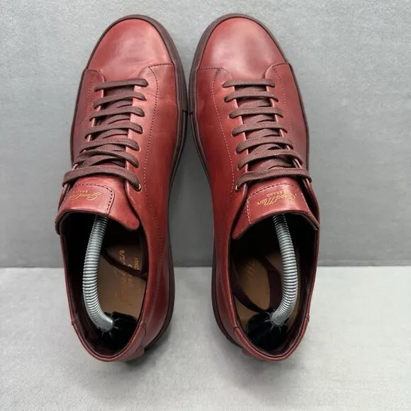 Good Man Brand Edge Mens Size 10.5 Red Leather Lace-Up Low Top Fashion Sneakers