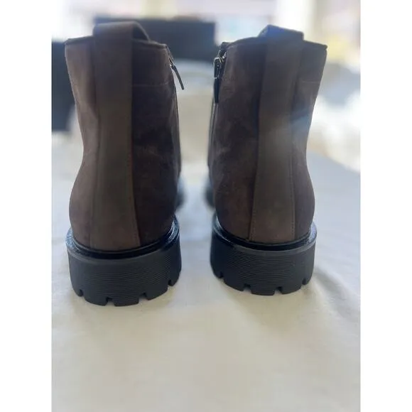 Good Man Brand Men Modern City Boot Lace-Up Brown Fine Suede Ankle Boots 10.5