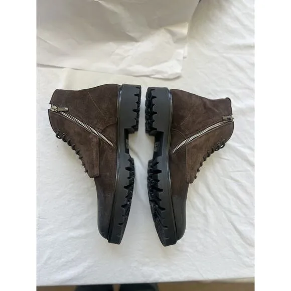Good Man Brand Men Modern City Boot Lace-Up Brown Fine Suede Ankle Boots 10.5