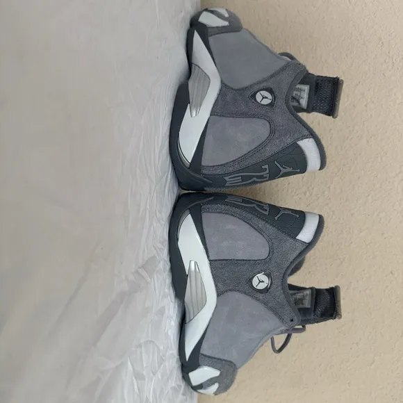 Gray Suede Sneakers with White Accents