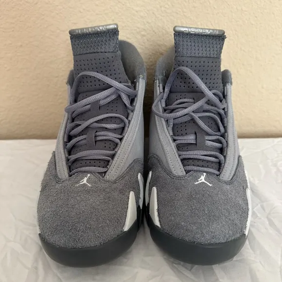 Gray Suede Sneakers with White Accents