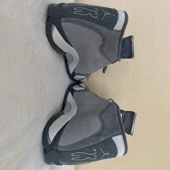 Gray Suede Sneakers with White Accents