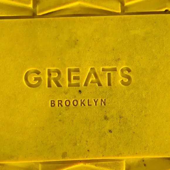 GREATS Yellow Leather Low Top Lace-Up Sneakers