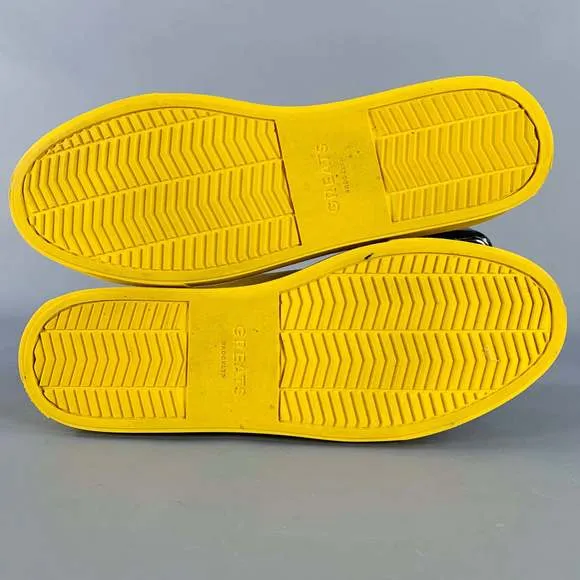 GREATS Yellow Leather Low Top Lace-Up Sneakers