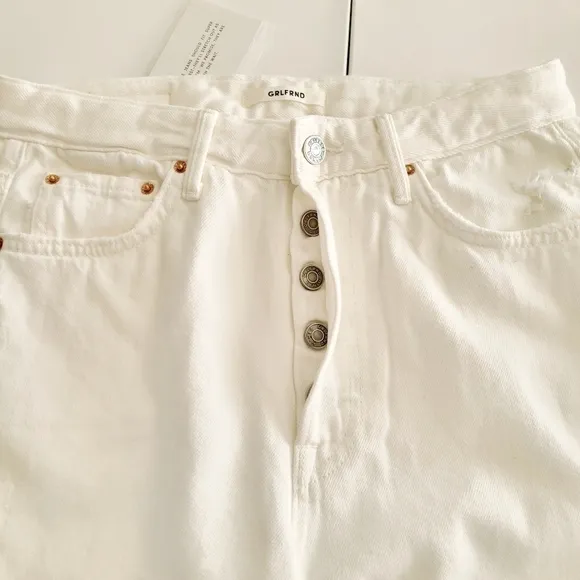 GRLFRND Bobbi Jeans in White Waves, Size 26