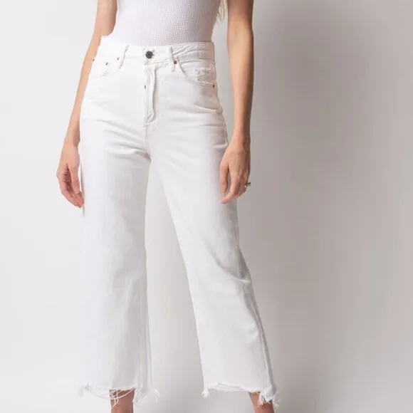 GRLFRND Bobbi Jeans in White Waves, Size 26