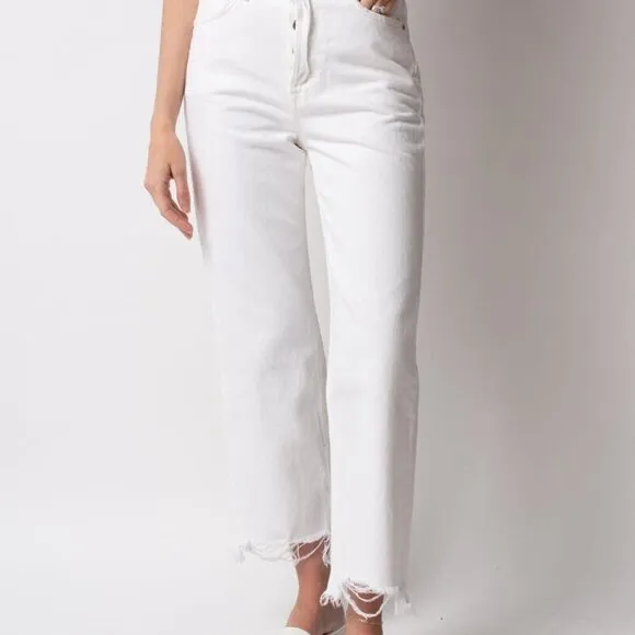 GRLFRND Bobbi Jeans in White Waves, Size 26