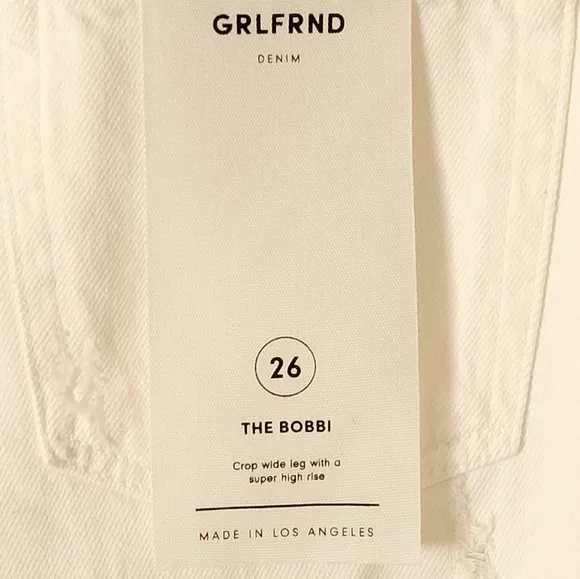 GRLFRND Bobbi Jeans in White Waves, Size 26