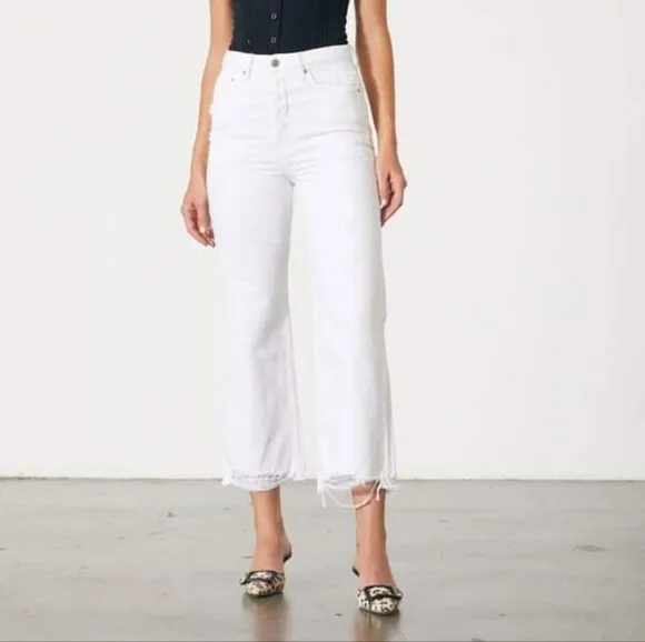 GRLFRND Bobbi Jeans in White Waves, Size 26