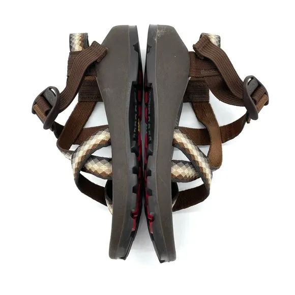 GUC Chaco Women Adjustable Strap Vibram Sole Classic Sandals in Brown W5