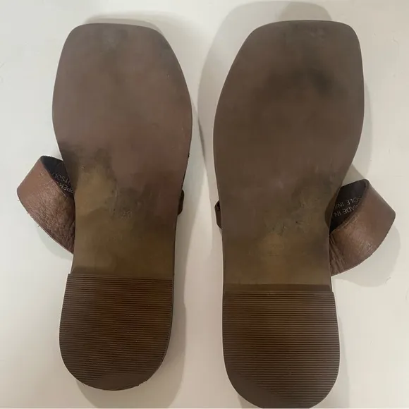 GUC Kurt Geiger London Brown Flat Sandals. Sz 37=US 7| Festival Maximalist Style