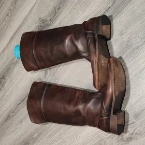 GUC Quality FRYE Tall Riding Pull On Choc Brown Boots